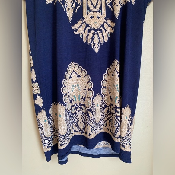 BLUE Saks Fifth Avenue Colorful Sleeveless Ikat Print Blouse - Picture 2 of 6